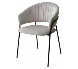 Стул ГЕММА, цвет H-09 Светло-серый, велюр / черный каркас М-City | Интернет магазин мебели и декора LifeDekor