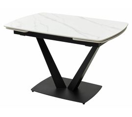Стол ALATRI 120 MATT WHITE MARBLE SINTERED STONE / BLACK М-City | Интернет магазин мебели и декора LifeDekor