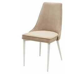 Стул NEPAL-P БЕЖЕВЫЙ #5, велюр/ белый каркас М-City | Интернет магазин мебели и декора LifeDekor