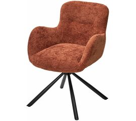 Стул KAROL 180 град. поворот. 3018-09 терракотовый, шенилл/ черный каркас, ®DISAUR | Интернет магазин мебели и декора LifeDekor