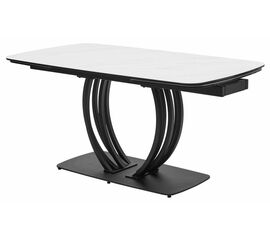 Стол MATERA 160 MARBLES KL-99 Белый мрамор матовый, итальянская керамика/ черный каркас М-City | Интернет магазин мебели и декора LifeDekor