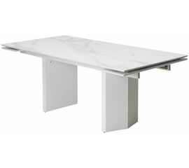 Стол МОЦАРТ 200 Белый мрамор, стекло / Белый М-City | Интернет магазин мебели и декора LifeDekor