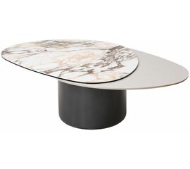 Стол кофейный NIKLAS TL-312 испанская керамика, стекло / МДФ окраш. /темно-серый МДФ каркас ®DISAUR | Интернет магазин мебели и декора LifeDekor