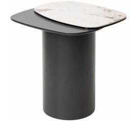 Стол кофейный ARVID PANDORA  керамика на стекле/ окрашенный МДФ / темно-серый МДФ каркас ®DISAUR | Интернет магазин мебели и декора LifeDekor