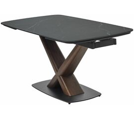 Стол BLANCO 160 MATT BLACK MARBLE SOLID CERAMIC / Орех, ®DISAUR | Интернет магазин мебели и декора LifeDekor