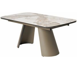 Стол STEFAN 180 GLOSS LUXURY PANDORA керамика, стекло/ каркас латте, ®DISAUR | Интернет магазин мебели и декора LifeDekor