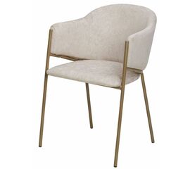 Стул ДИЛЛ, цвет RAIN 8 слоновая кость, велюр / шампань каркас М-City | Интернет магазин мебели и декора LifeDekor
