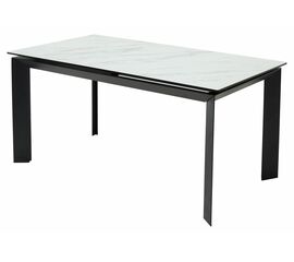 Стол CREMONA 160 KL-99 Белый мрамор матовый, итальянская керамика / черный каркас М-City | Интернет магазин мебели и декора LifeDekor