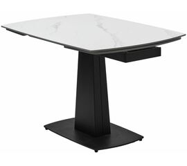 Стол BALDE 140 MATT WHITE MARBLE SOLID CERAMIC / BLACK, ®DISAUR | Интернет магазин мебели и декора LifeDekor