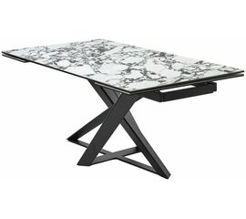 Стол VICENZA 180 раскладной GLOSS BULGARI WHITE, керамика / Черный, ®DISAUR | Интернет магазин мебели и декора LifeDekor