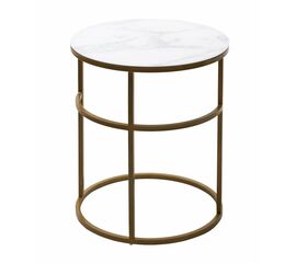 Журнальный столик Френсис Белый мрамор, стекло/ золотой каркас M-city | Интернет магазин мебели и декора LifeDekor