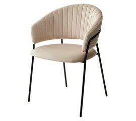 Стул ГЕММА, цвет H-06 Бежевый, велюр / черный каркас М-City | Интернет магазин мебели и декора LifeDekor