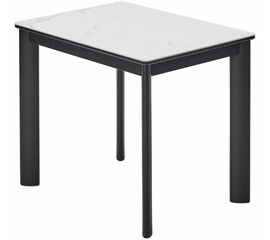 Стол ТЕТ-А-ТЕТ 90  Белый мрамор, керамика / Черный каркас М-City | Интернет магазин мебели и декора LifeDekor
