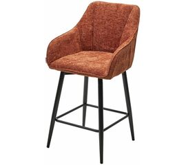 Полубарный стул ERYK 180 град. поворот. 3018-09 коричневый, шенилл / черный каркас (H=67), ®DISAUR | Интернет магазин мебели и декора LifeDekor