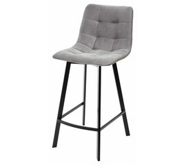 Полубарный стул CHILLI-QB SQUARE светло-серый #26, велюр / черный каркас (H=66cm) М-City | Интернет магазин мебели и декора LifeDekor