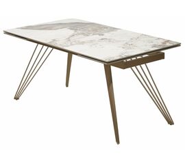 Стол ACERRA NEW 160 GLOSS LUXURY PANDORA SOLID CERAMIC/ каркас цвета шампань М-City | Интернет магазин мебели и декора LifeDekor