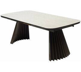 Стол ASTRID 200 TL-102 Бежевый мрамор, испанская керамика / Сланцево-золотистый каркас, ®DISAUR | Интернет магазин мебели и декора LifeDekor