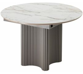 Стол АДАЖИО 115 КРУГЛЫЙ GILT WHITE, керамика / Латте каркас М-City | Интернет магазин мебели и декора LifeDekor