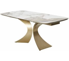Стол MATIAS 180 GLOSS LUXURY PANDORA SOLID CERAMIC / шампань, ®DISAUR | Интернет магазин мебели и декора LifeDekor