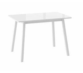 ТИРК стол раздвижной со стеклом 110(140)х70, Белый/Белый | Интернет магазин мебели и декора LifeDekor