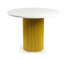 Стол деревянный Барел 90 белый / золото | Интернет магазин мебели и декора LifeDekor