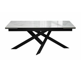 Стол DikLine EKX180, Керамика Белый глянец (К8/2), опоры черные (2 уп.) | Интернет магазин мебели и декора LifeDekor