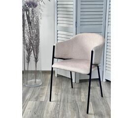 Стул ДИЛЛ, цвет  Lana 13 бежевый, ткань / черный каркас М-City | Интернет магазин мебели и декора LifeDekor