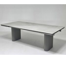 Стол АДАЖИО ЭЛИПС 240 (320) см VARESE ONICE, керамика / Латте каркас М-City | Интернет магазин мебели и декора LifeDekor