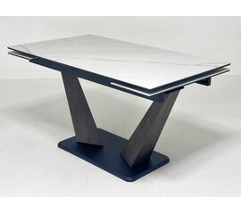 Стол ВИРДЖИНИЯ 140 MATTE БЕЛЫЙ МРАМОР, керамика / ЛЕСНОЙ ОРЕХ, ЧЕРНЫЙ, М-City | Интернет магазин мебели и декора LifeDekor