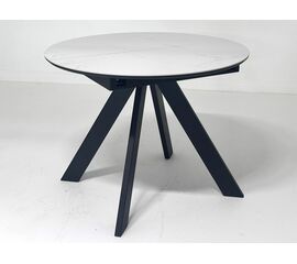 Стол БОНЖУР 100 БЕЛЫЙ МРАМОР, керамика / ЧЕРНЫЙ каркас М-City | Интернет магазин мебели и декора LifeDekor