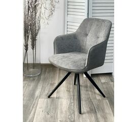 Стул НОРМАН 360 град., цвет BELLA-13/CYPRUS-10 серый, шенилл/замша / черный каркас М-City | Интернет магазин мебели и декора LifeDekor