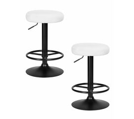 Набор 2 шт Табурет барный DOBRIN TEDDY BLACK, белый букле (13), Вариант: белый букле (13) | Интернет магазин мебели и декора LifeDekor