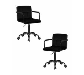 Набор 2 шт Офисное кресло для персонала DOBRIN TERRY BLACK, черный велюр (MJ9-101), Вариант: черный велюр (MJ9-101) | Интернет магазин мебели и декора LifeDekor