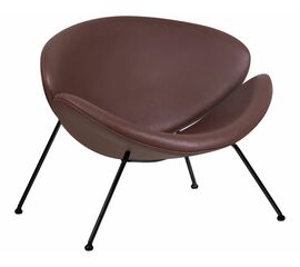 Кресло дизайнерское DOBRIN EMILY, коричневый винил YP5, черное основание, Вариант: коричневый винил YP5, черное основание | Интернет магазин мебели и декора LifeDekor