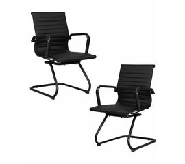 Набор 2 шт Офисное кресло для посетителей DOBRIN CODY BLACK, чёрный, Вариант: чёрный | Интернет магазин мебели и декора LifeDekor