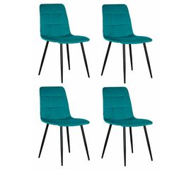 Набор 4 шт Стул обеденный DOBRIN CHILLY, Морской волны Holland 56, основание черное, Вариант: Морской волны Holland 56, основание черное | Интернет магазин мебели и декора LifeDekor