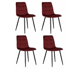 Набор 4 шт Стул обеденный DOBRIN CHILLY, Бордовый Holland 47, основание черное, Вариант: Бордовый Holland 47, основание черное | Интернет магазин мебели и декора LifeDekor