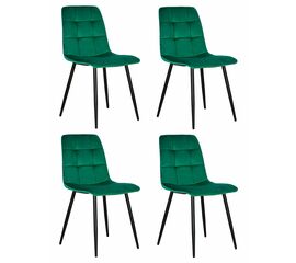 Набор 4 шт Стул обеденный DOBRIN CHILLY, Темно-зеленый Holland 30, основание черное, Вариант: Темно-зеленый Holland 30, основание черное | Интернет магазин мебели и декора LifeDekor