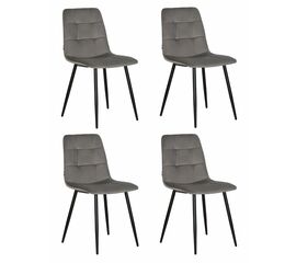 Набор 4 шт Стул обеденный DOBRIN CHILLY, Темно-серый Holland 18, основание черное, Вариант: Темно-серый Holland 18, основание черное | Интернет магазин мебели и декора LifeDekor