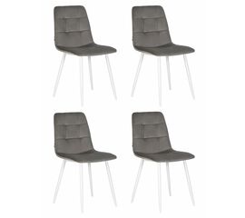 Набор 4 шт Стул обеденный DOBRIN CHILLY, Темно-серый Holland 18, основание белое, Вариант: Темно-серый Holland 18, основание белое | Интернет магазин мебели и декора LifeDekor