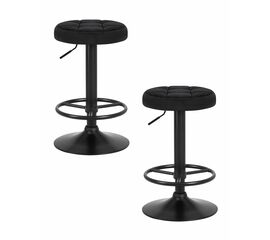 Набор 2 шт Табурет барный DOBRIN BRUNO BLACK, черный велюр (MJ9-101), Вариант: черный велюр (MJ9-101) | Интернет магазин мебели и декора LifeDekor