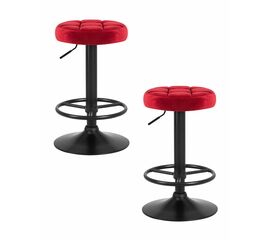 Набор 2 шт Табурет барный DOBRIN BRUNO BLACK, бордо велюр (MJ9-43), Вариант: бордо велюр (MJ9-43) | Интернет магазин мебели и декора LifeDekor