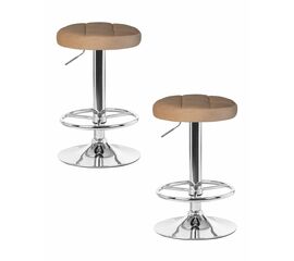 Набор 2 шт Табурет барный DOBRIN BRUNO, бежевый велюр (MJ9-10), Вариант: бежевый велюр (MJ9-10) | Интернет магазин мебели и декора LifeDekor