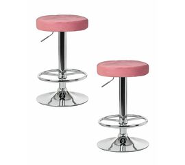 Набор 2 шт Табурет барный DOBRIN BRUNO, пудрово-розовый велюр (MJ9-32), Вариант: пудрово-розовый велюр (MJ9-32) | Интернет магазин мебели и декора LifeDekor