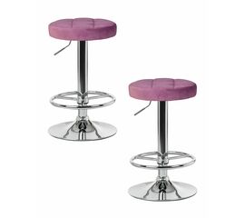 Набор 2 шт Табурет барный DOBRIN BRUNO, пудрово-сиреневый велюр (MJ9-52), Вариант: пудрово-сиреневый велюр (MJ9-52) | Интернет магазин мебели и декора LifeDekor