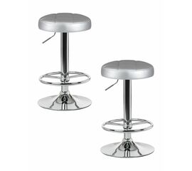 Набор 2 шт Табурет барный DOBRIN BRUNO, серебряный, Вариант: серебряный | Интернет магазин мебели и декора LifeDekor