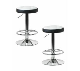 Набор 2 шт Табурет барный DOBRIN BRUNO, бело-чёрный, Вариант: бело-чёрный | Интернет магазин мебели и декора LifeDekor