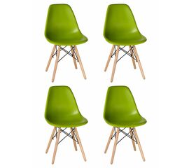 Набор 4 шт Стул обеденный DOBRIN DSW, ножки светлый бук, цвет салатовый (G-08), Вариант: ножки светлый бук, цвет салатовый (G-08) | Интернет магазин мебели и декора LifeDekor