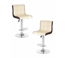 Набор 2 шт Стул барный DOBRIN CANDY, кремово-коричневый, Вариант: кремово-коричневый | Интернет магазин мебели и декора LifeDekor