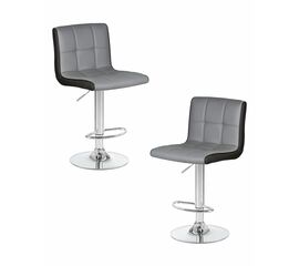 Набор 2 шт Стул барный DOBRIN CANDY, светло-серый-чёрный, Вариант: светло-серый-чёрный | Интернет магазин мебели и декора LifeDekor